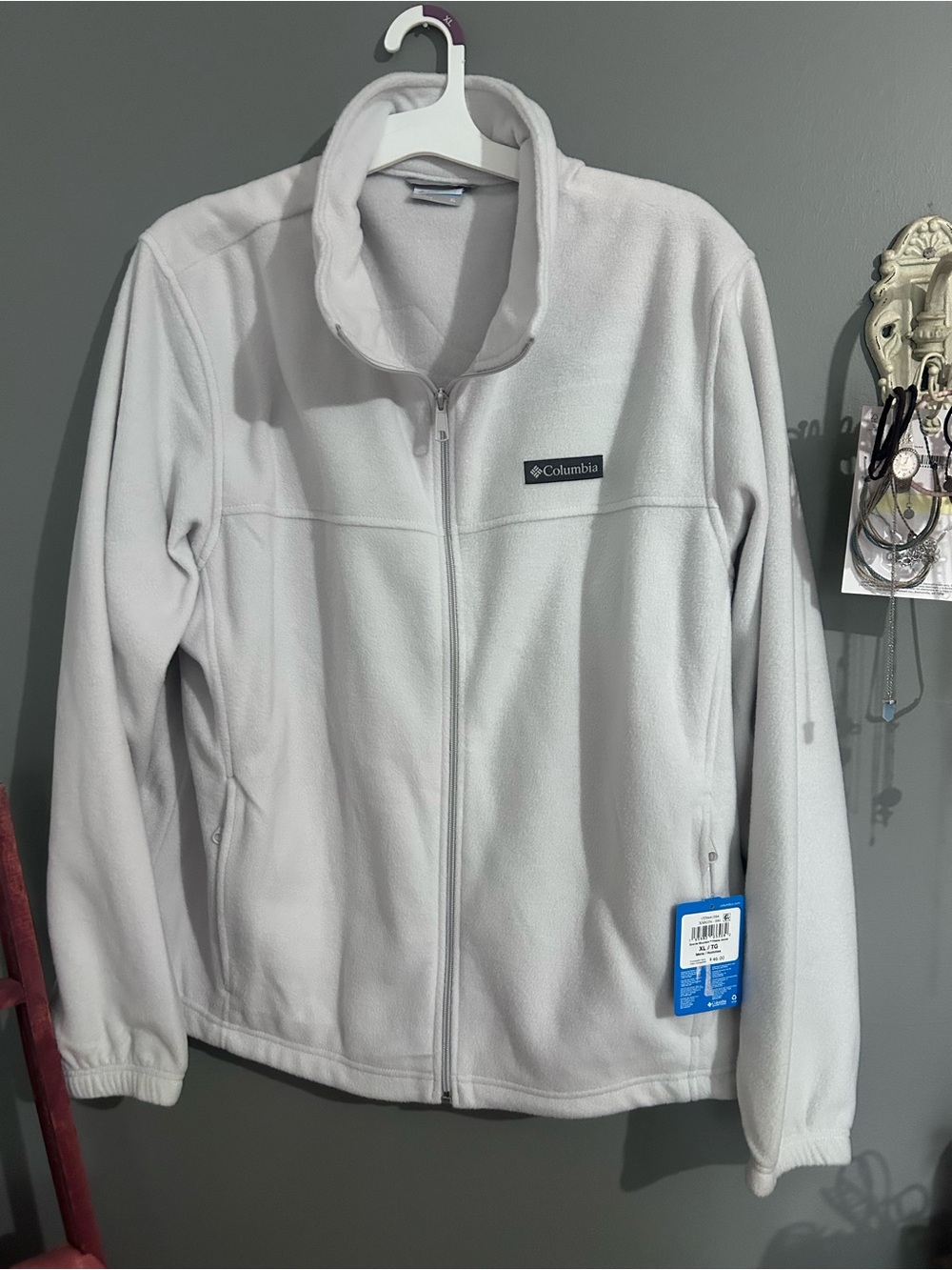 Columbia Light Gray Full-Zip Fleece Jacket